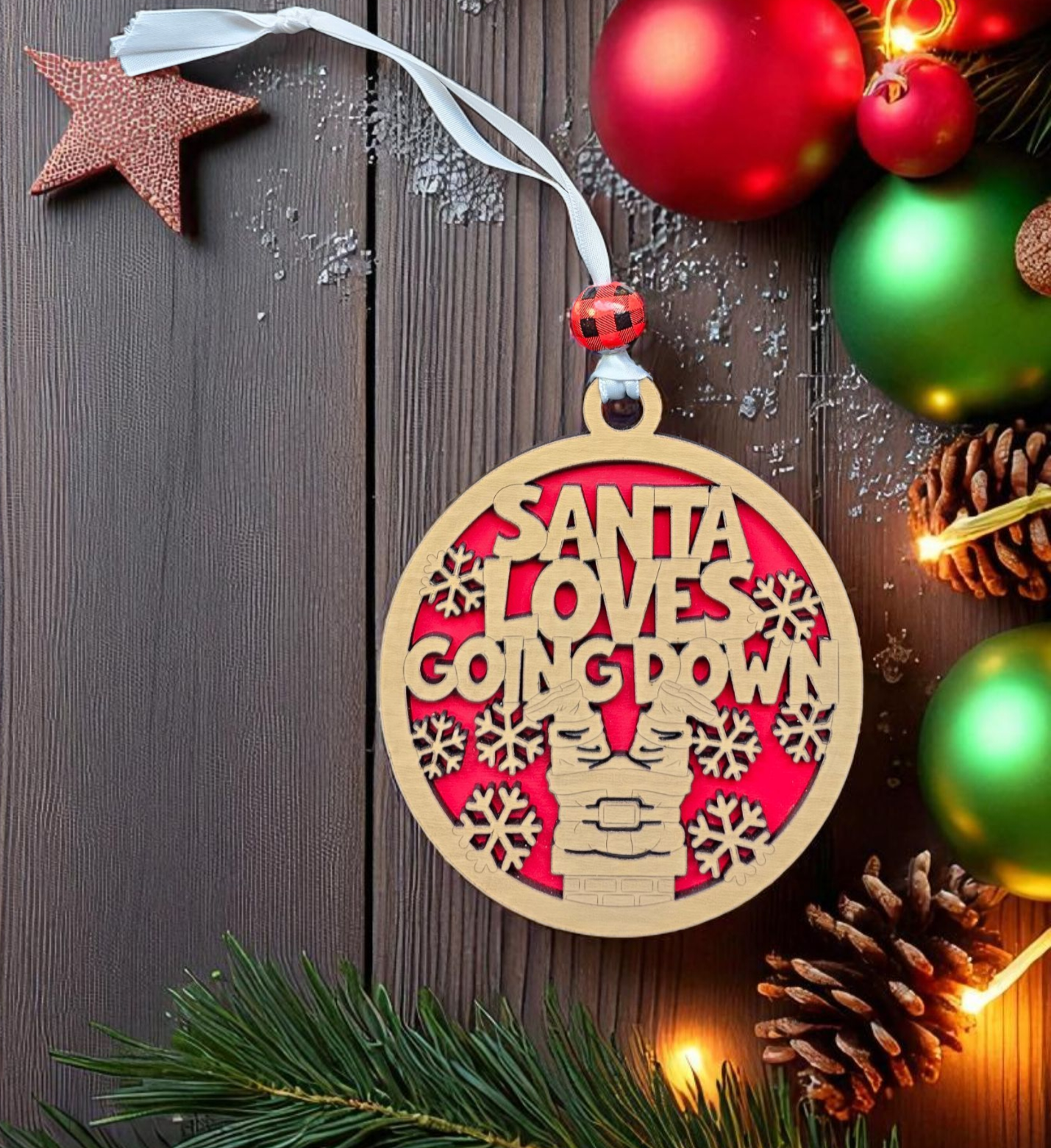 Naughty "Santa Loves Going Down" Ornament