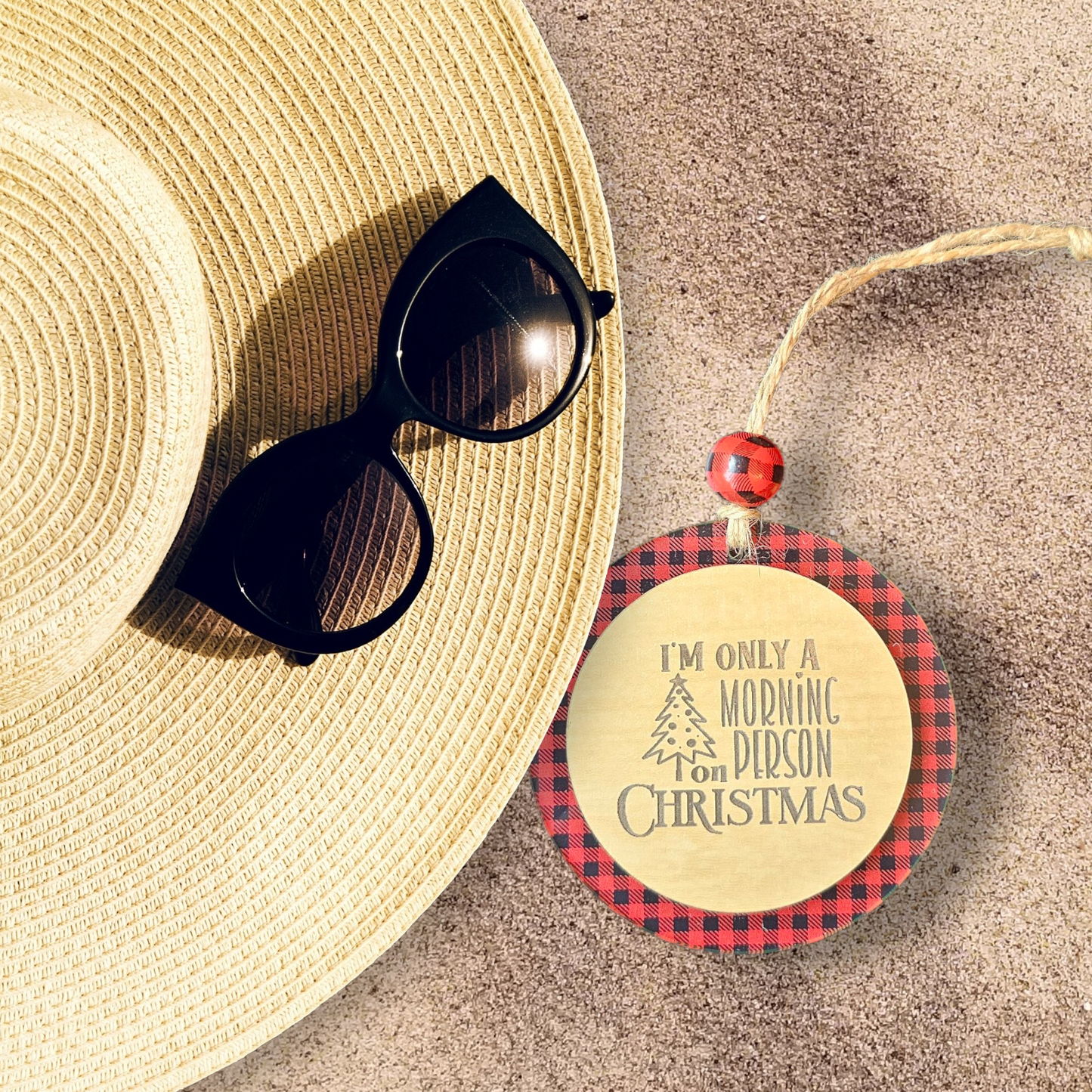 Mini Plaid Morning Person Ornament