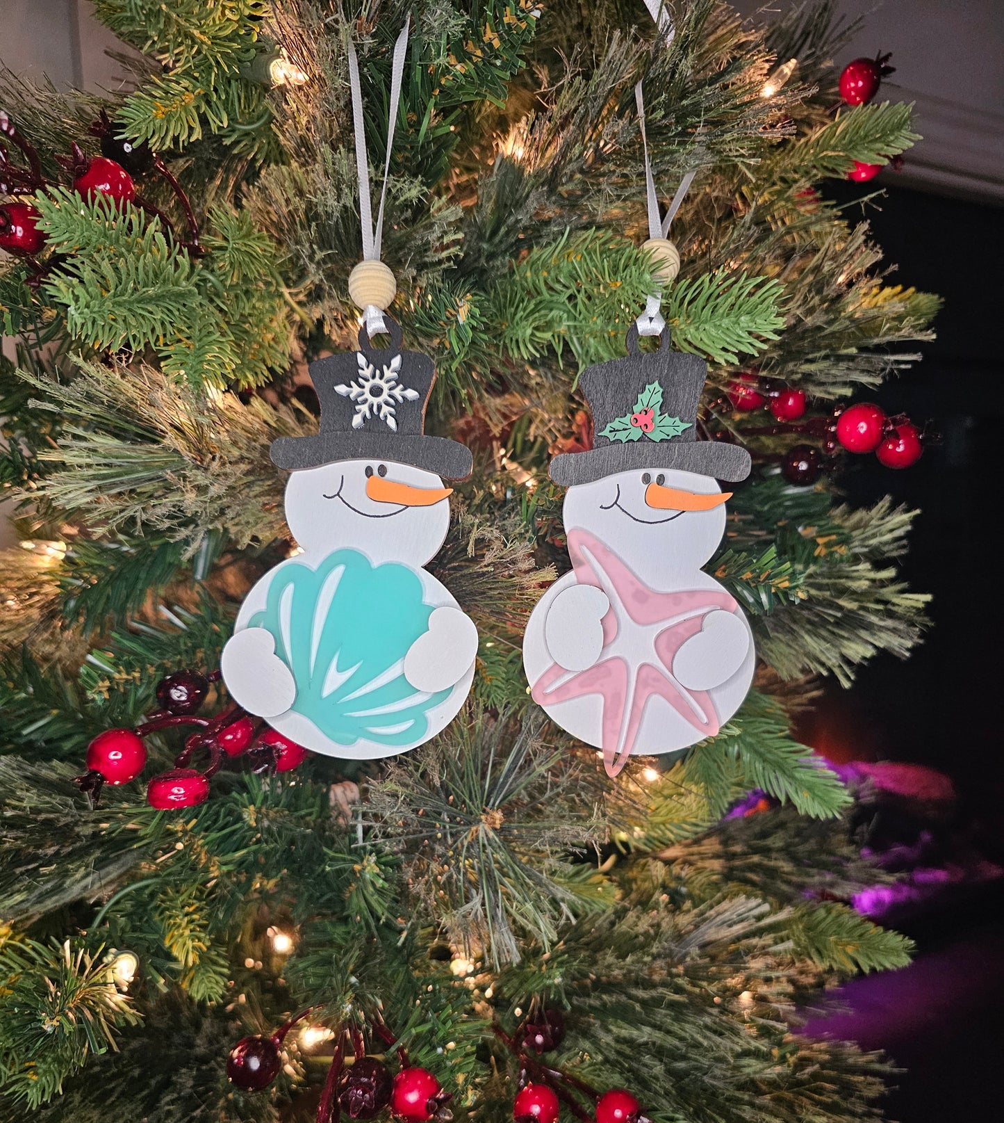 Beachy Snowman Ornament