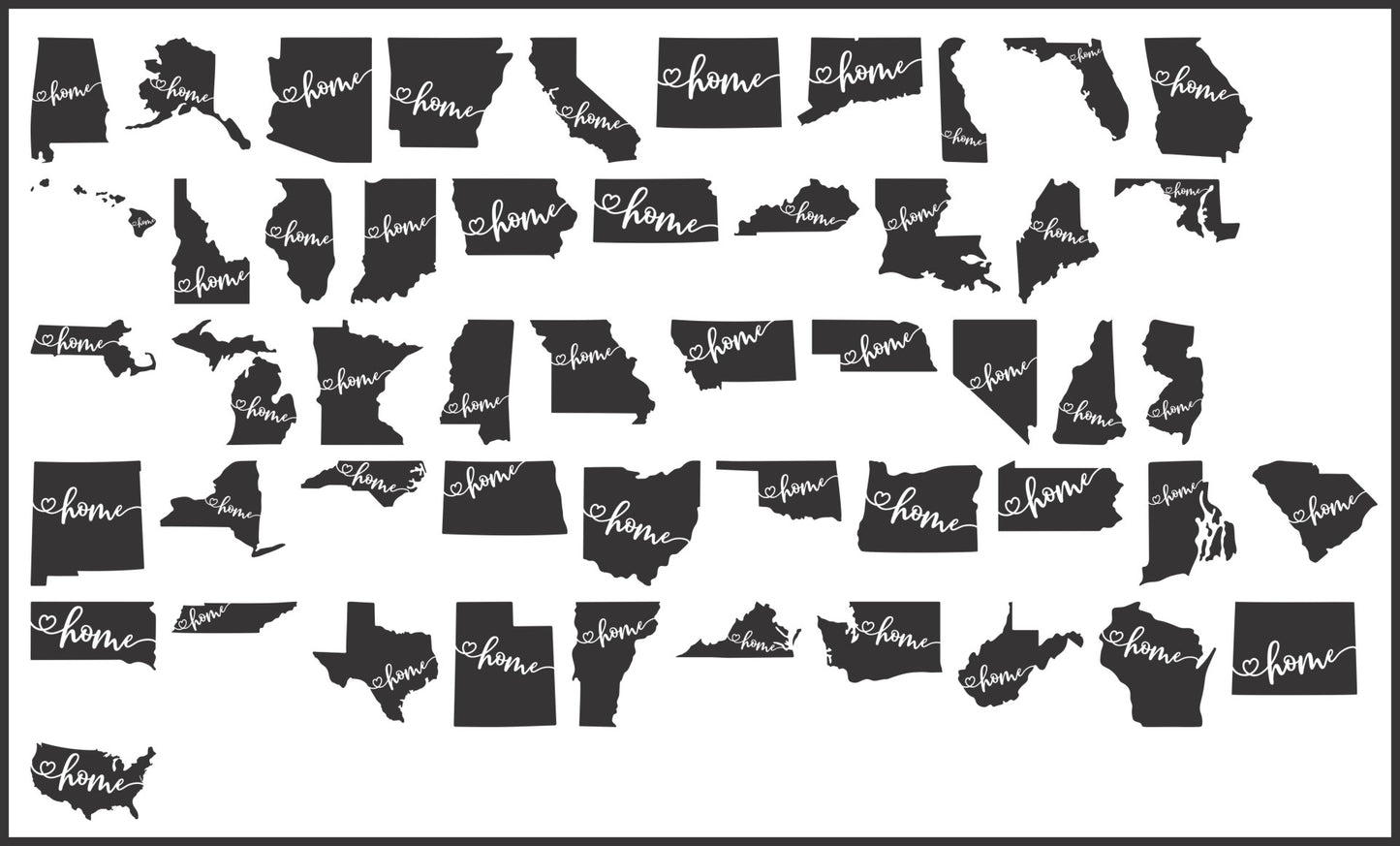 State Window Decals With Home Cut Out