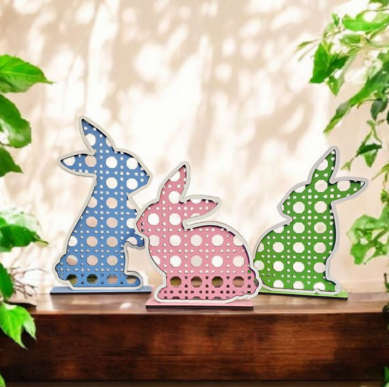 Rattan Bunny Shelf Sitters