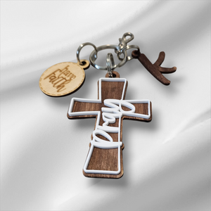 Pray-Cross Keychain With Charms