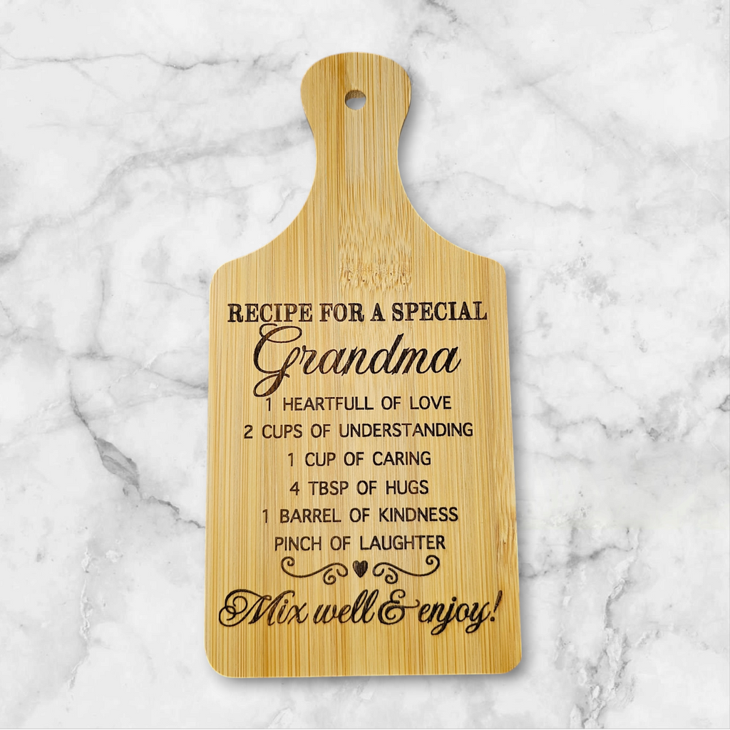 Recipe For A Special Grandma Cutting Board