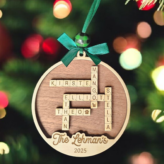 Scrabble Family Ornament