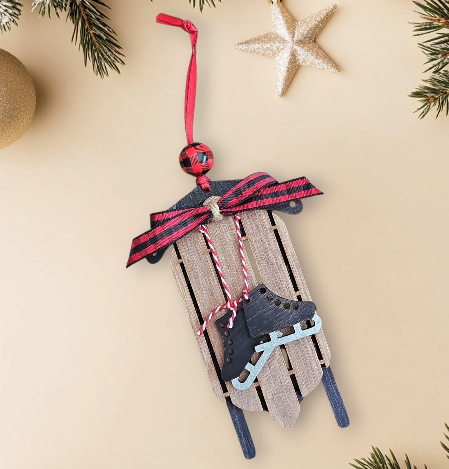 Sled and Skates Ornament
